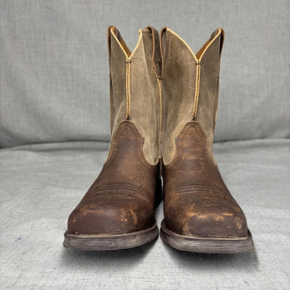 Ariat Rambler Western Boot Brown Leather Square Toe Cowboy Boots Kids Size 2